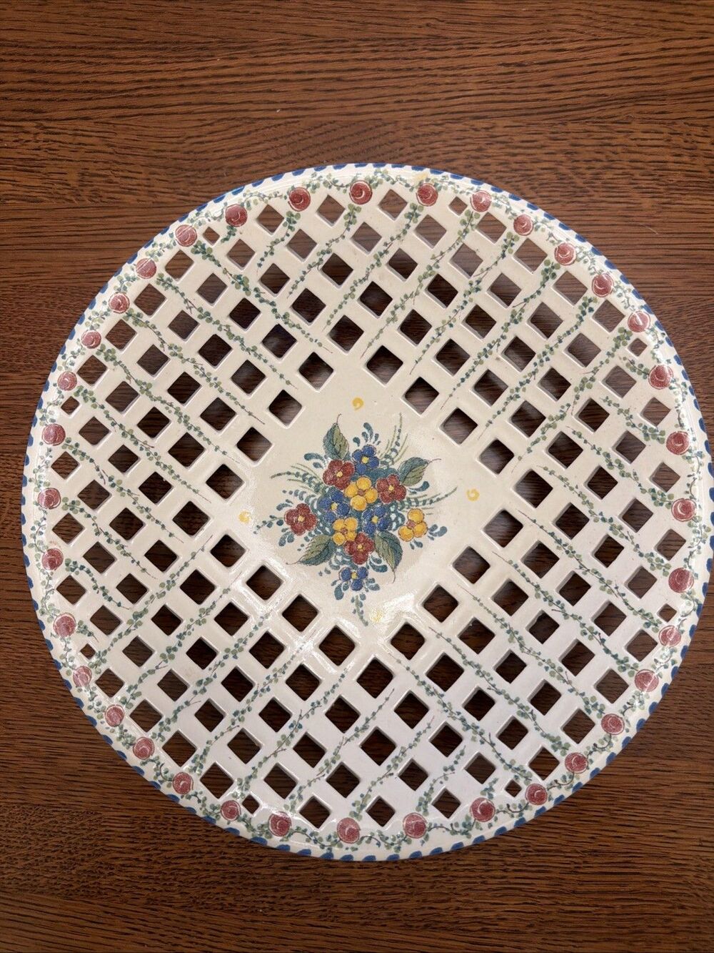 Vintage Zenith Golinda Hand painted Lattice Bowl